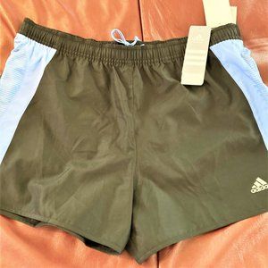 NWT Adidas shorts athletic run Women L Black Blue P54000 Discount Shipping!!